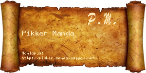 Pikker Manda névjegykártya